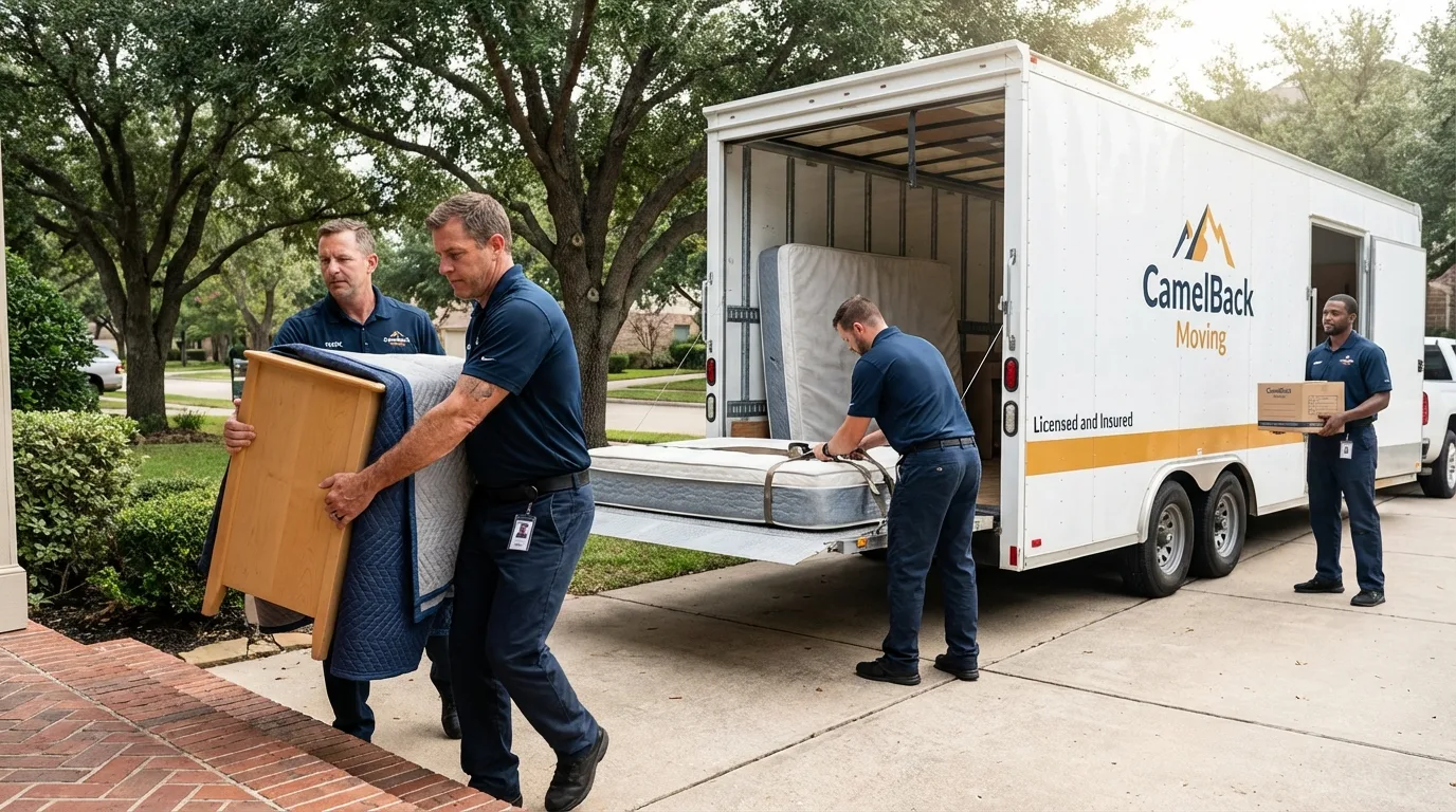 Crew loading residential truck for cross-state move from Katonah, NY