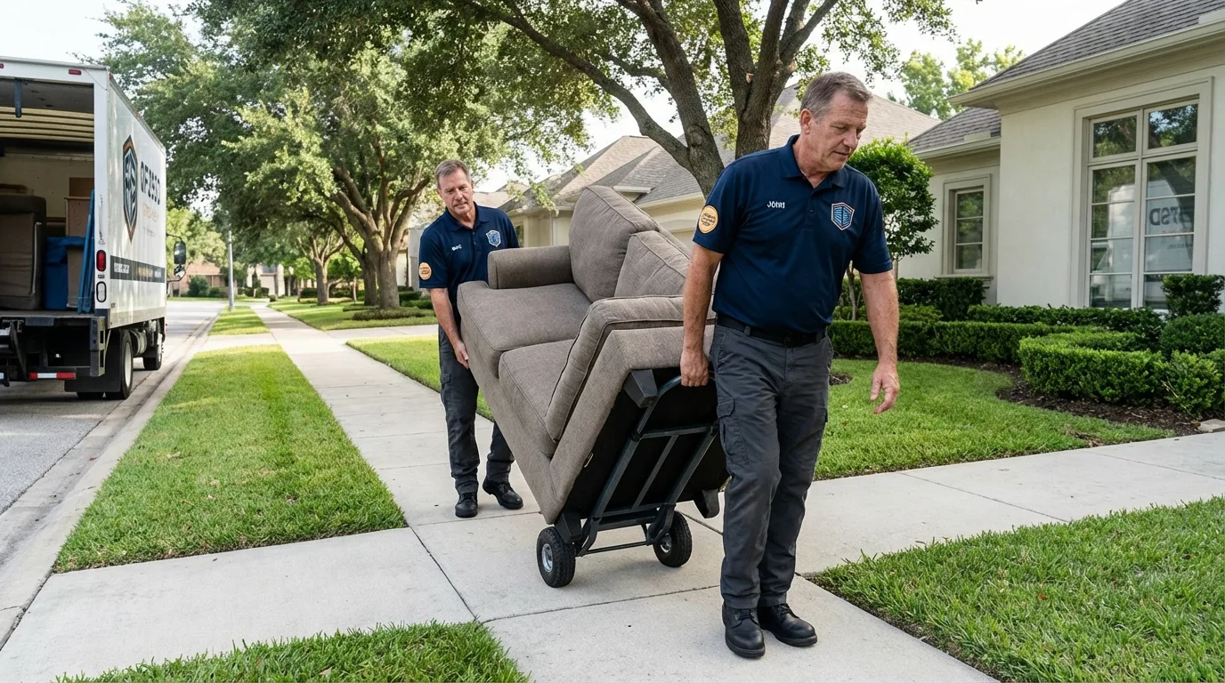 Local residential moving crew loading furniture in Katonah, NY