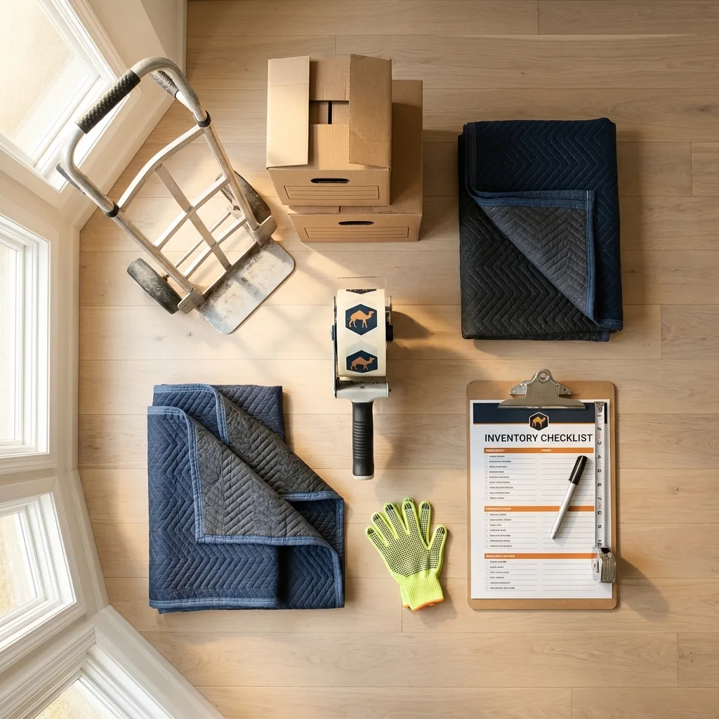 Professional moving supplies and packing materials layout for Katonah residential relocations